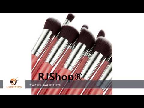 RJShop® 10 Pieces Professional Brushes Kit Wood Handle Premium Foundation Blending Concealer Eye