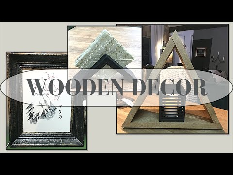 WOODEN DECOR DIYS - JAPANESE INSPIRED PAINTING - NAPKIN HOLDER - TRIANGULAR SHELF UNIT