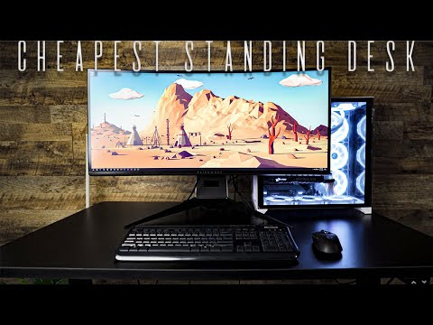 The CHEAPEST Standing Desk!! Flexispot EC1-48 + Flexispot MonitorStand Workstation S6G