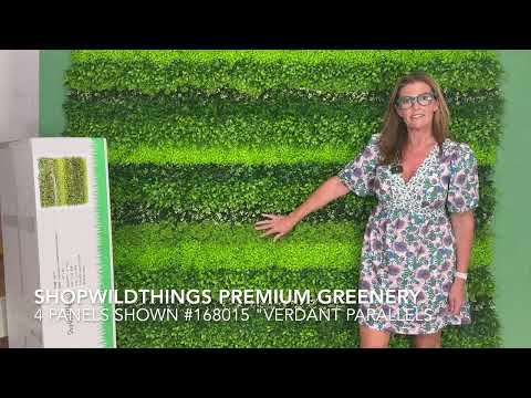 ShopWildThings Greenery "Living" Walls Artificial Plant Backdrop with Stripes- See 4 Panels Attached