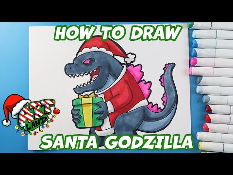 How to Draw Santa Godzilla