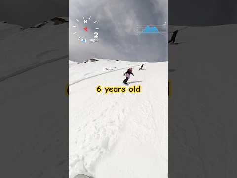 Snowboarding fast at 6 years old