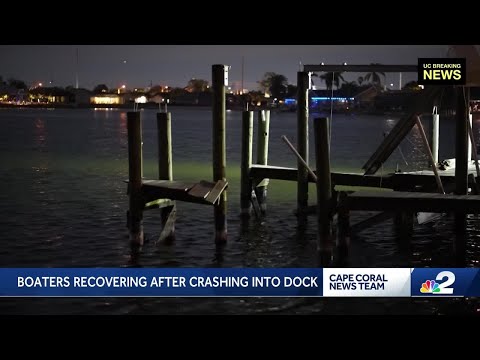 Three injured after boat crashes into dock on Lake Kennedy in Cape Coral