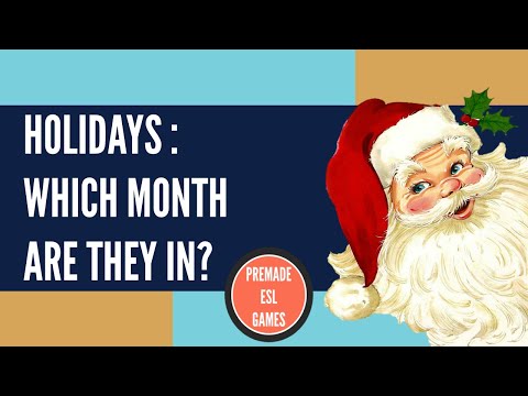 Holidays | ESL Guessing Game | Months | English Quiz