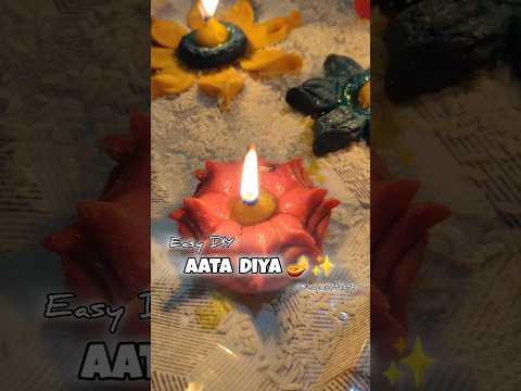 DIY Aata Diya Design 🪔✨ Easy & Quick last minute Diwali Decoration ideas⭐ #hopandtaste #happydiwali