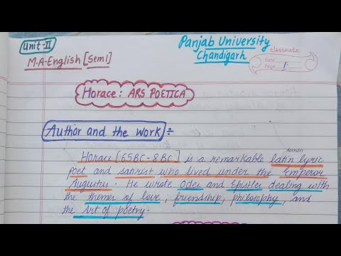 Horace Ars Poetica | M.A. English | Semester 1 | Literary Movements 1 #englishliterature #puexams