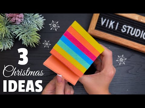 3 Christmas Craft Ideas! DIY Sticky Note ✨ Christmas decorations 2024