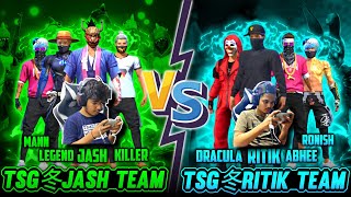 FREEFIRE || TWO SIDE GAMERS OFFICIAL TEAM RITIK VS TSG JASH || TSG ARMY GUILD VERSUS LIVE REACTION