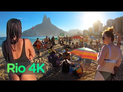 Rio De Janeiro, BRAZIL — IPANEMA Beach, Walking Tour in RIO (Narrated) City Walks【4K】☀️🇧🇷