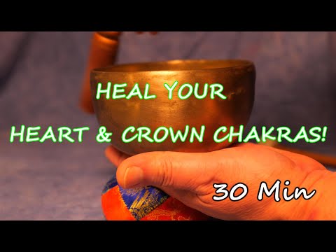 HEAL YOUR HEART & CROWN CHAKRAS! 30 MIN ~ A440hz ~ SINGING BOWL IS AVAILABLE AT WWW.TEMPLESOUNDS.NET