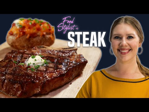 Food Stylist Shows How to Cook the Perfect Steak | Styling Tips for Ribeye, Salad, Baked Potatoes