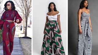 New African Print High Waisted Palazzo Pants For Women 2020 || Ankara Pants African Fashion