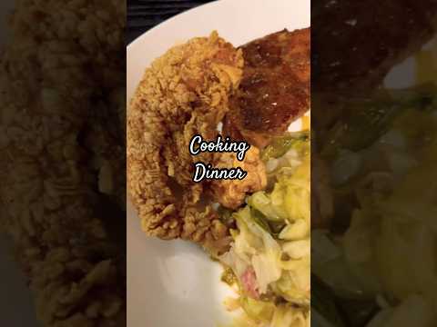 Cooking dinner #cooking #homecooked #food #foodie #foodshorts #friedchicken #cabbage #yellowrice #fy