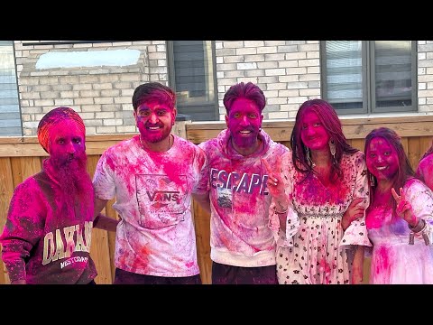 HOLI CELEBRATION IN CANADA 🇨🇦 | Mr Mrs Narula