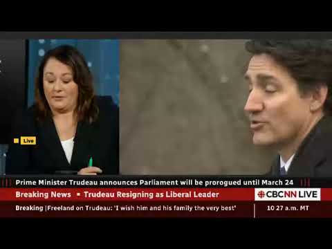 Canadian Prime Minister Justin Trudeau resigns