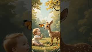 Deer and children love 😘💕#KidsLoveDeer#FamilyFriendly#KidsAndAnimals#ChildrenStories#FunWithKids