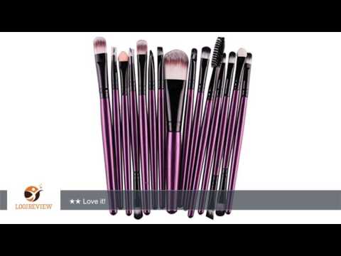 Toraway 15 pcs/Sets Eye Shadow Foundation Eyebrow Lip Brush Makeup Brushes Tool (Purple) |