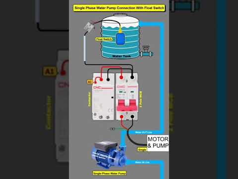 Water pump connection with float switch #plumbing #engineering #pumps #water #youtubeshorts #science