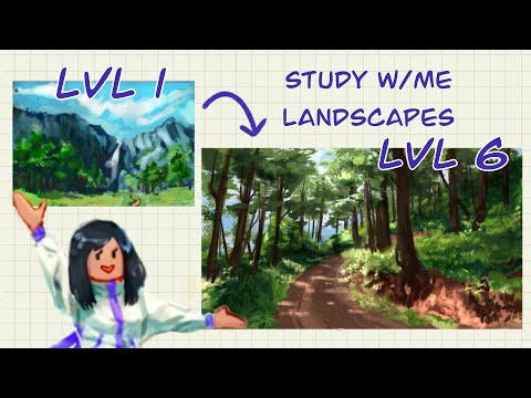 🌱How I learned landscapes in 7 studies! 🌱| Beginner Tips and tricks to background art #drawwithme