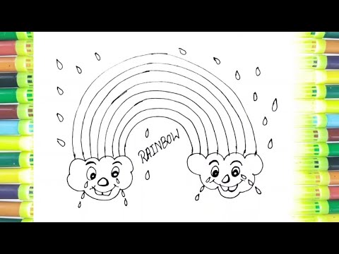 Rainbow drawing | how to draw a rainbow /drawing tutorial/ easy drawing for kids /Art and colouring