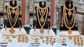 new arrival one gram gold bridal set collections with price