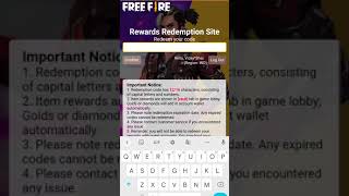 FREE FIRE REDEEM CODE FOR TODAY | FF REWARDS REDEEM CODE | FF REDEEM CODE TODAY