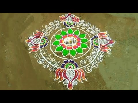 New year and Pongal special flower kolam by laks rangoli designs