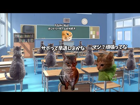 学校サボって早退しようとする奴の日常【猫マニ】【猫ミーム】