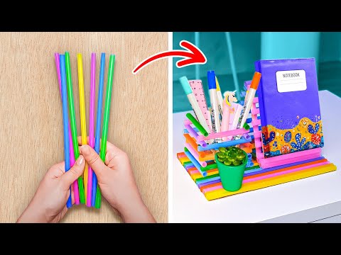 IDEAS DE PAPELERÍA ESCOLAR GENIALES 😍🎒 TRUCOS Y MANUALIDADES PARA LA ESCUELA