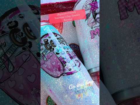 FULL TUTORIAL is available in my Valentine’s Day playlist! #glitter #diytumbler #epoxy #resin #fyp