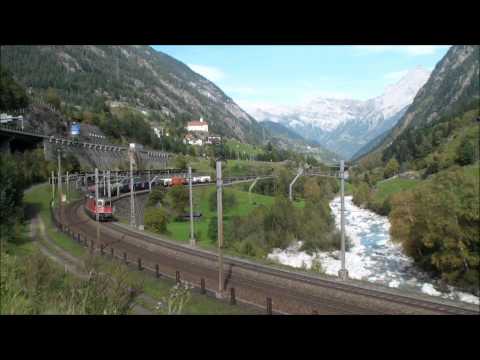 Bahnverkehr von Erstfeld bis Göschenen am 06.10.2012 "DoTra BLS Re 420"