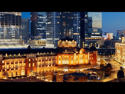 City Sounds - Noise around Tokyo Station and Train Sound - 4K 1 hour ASMR