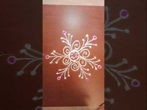 Super simple daily rangoli//Hand free rangoli #indianculture #rangoli #muggulu #rangolidesign