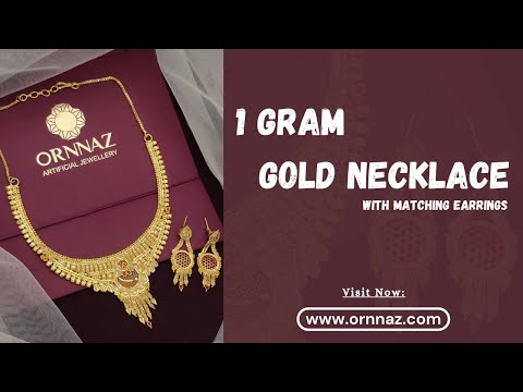 One Gram Gold Necklace with Price - 1 Gram Wedding Wear Gold Plated Necklace Online shopping