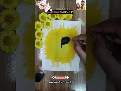 Shiva Lingam painting with flowers | #shorts #paramaart #artist #art #support