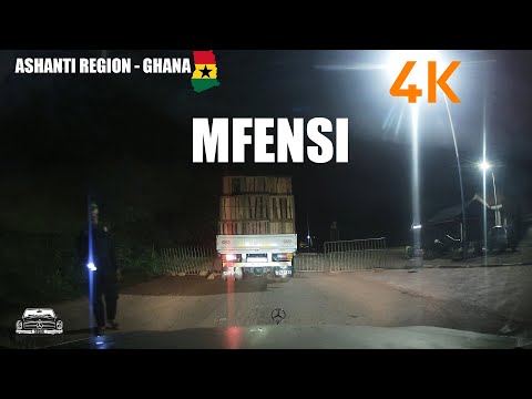 Ntensere To Asempanaye Dwenewoho Night Drive Via Mfensi on the Kumasi Sunyani Road in Ghana 4K