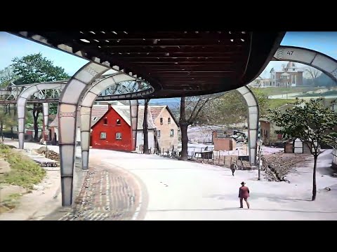 1902 - The flying train in Germany (New version) in color [60fps, Remastered] w/sound design