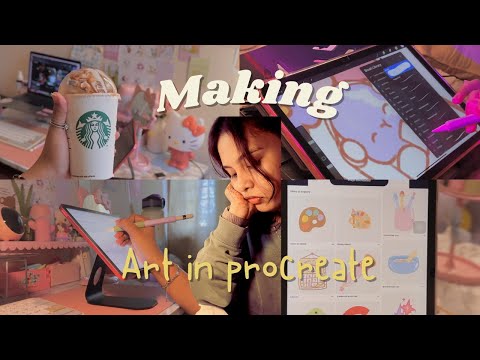 ART VLOG ★ Productive day in my life, Procreate illustrations, iPad customization