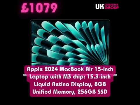 Apple 2024 MacBook Air 15-inch Laptop with M3 chip: 15.3-inch Liquid Retina Display, 8GB, 256GB SSD