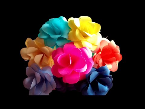 কাগজের তৈরি গোলাপ ফুলের ফুলদানি | Beautiful Paper Flowers Making Ideas|Diy Decorations Ideas|