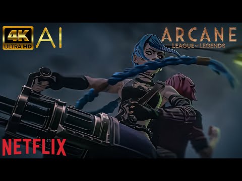 [4K AI] | Arcane | Jinx And Vi Vs Firelights | UPSCALED