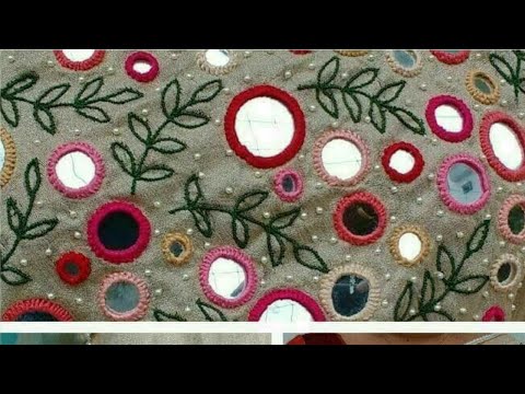 Hand embroidery mirror work tutorial/ Amazing mirror work design trick