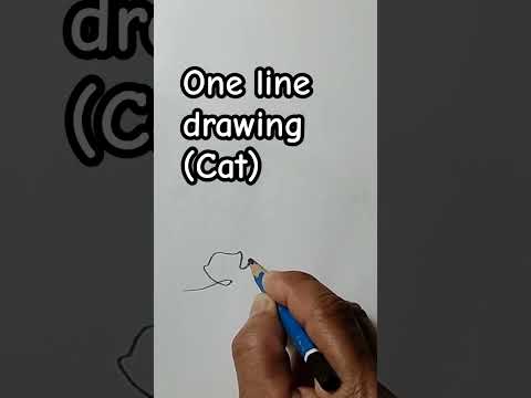 One line drawing ( Cat )