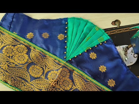 Beautiful paithani blouse designer sleeve design | Simple and easy method of stitching