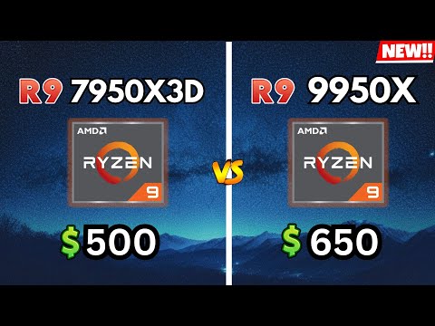 Ryzen 9950X vs Ryzen 7950X3D -- Test in Games -- DON'T BUY BEFORE WATCHING THIS ⭐⭐⭐⭐⭐