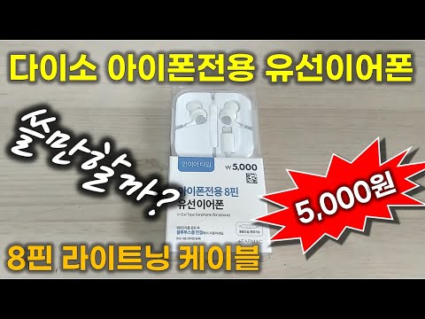 다이소 아이폰 전용 유선 이어폰을 가장한 무선 이어폰