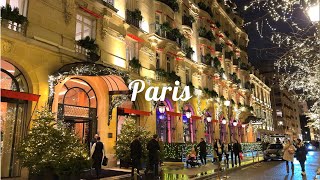 [4K]🇫🇷Paris Christmas Lights🎄✨: Av. Montaigne &  Av. des Champs-Élysées, Cafe Dior🍰🫖/Dec. 2024