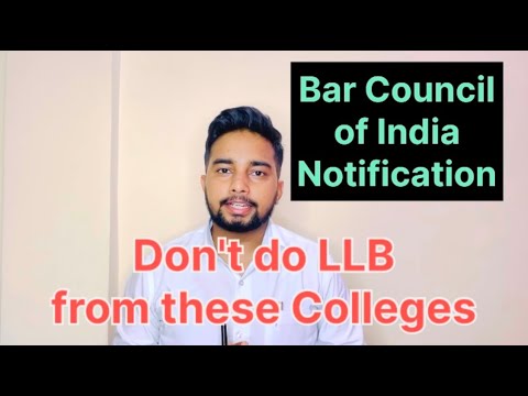 Prohibited Law Colleges of India by BCI | Bar Council of India Notification | #barcouncilofindia