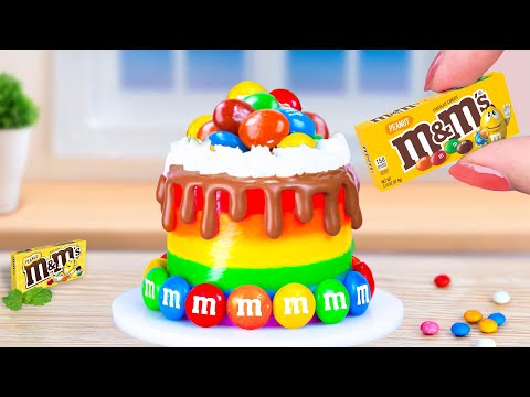 Awesome Miniature Rainbow M&M Cake Decorations 🍰Satisfying Tiny Cake   Designs 🍬🍫 By Tiny Cakes �