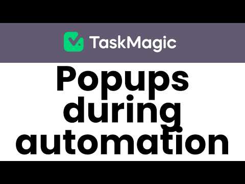 How do you handle popup windows in TaskMagic automation?